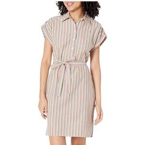 Tommy‎ Hilfiger Womens Freeport Stripe Shirt Dress • White Multi • sz 6